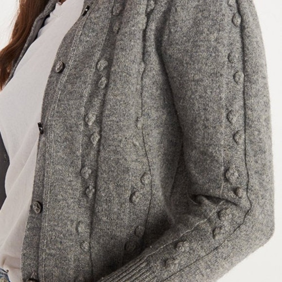 Vintage Japanese wool popcorn cardigan, heather gray, xs/s - Picture 4 of 5